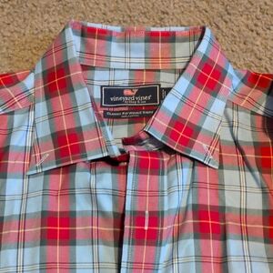 Vineyard Vines Men's Checkered Shirt - Red and Light Blue